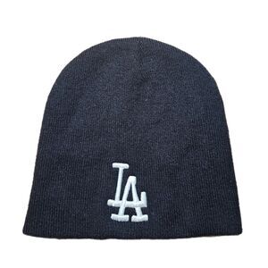 Los Angeles Black Knit Beanie  Vintage 2004 One Size Fits Most.